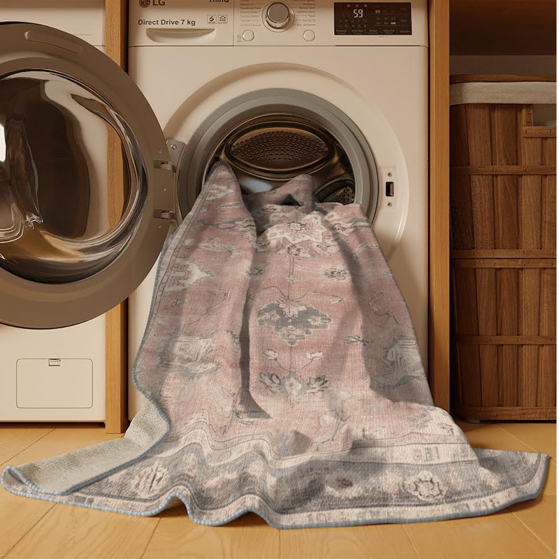 Machine Washable Overdyed Gray Area Rug, Square 8'