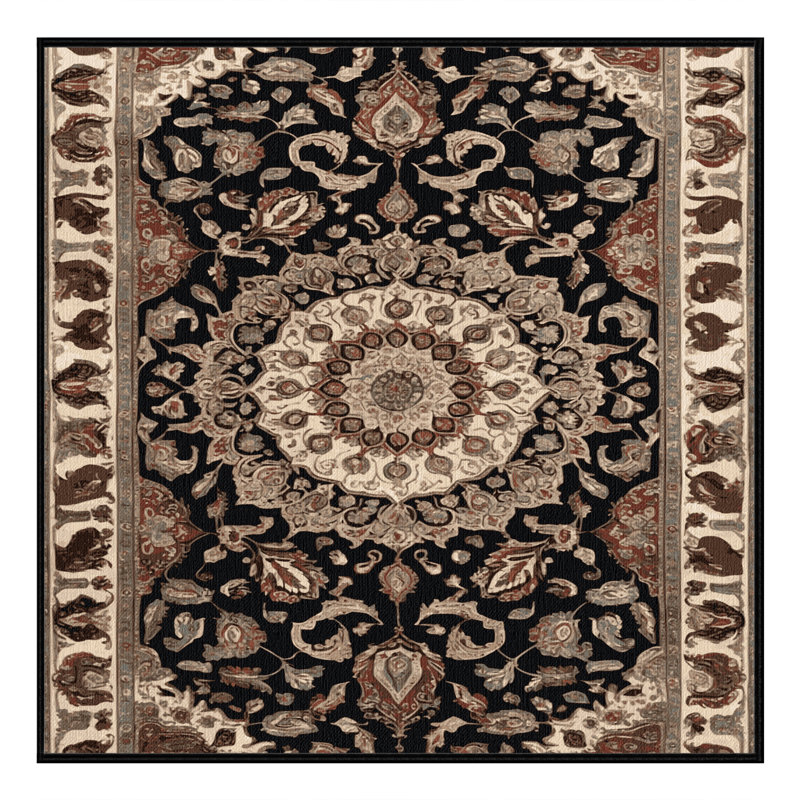 Tapis brun lavable à la machine, Carré 7 pi