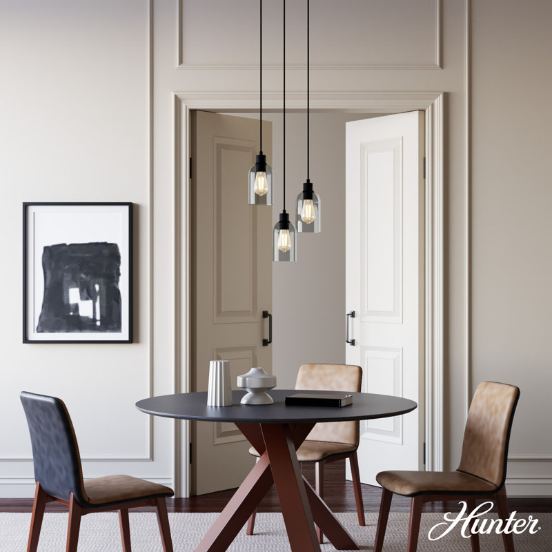 Natural Iron 3-Light Glass Cluster Ceiling Fixture