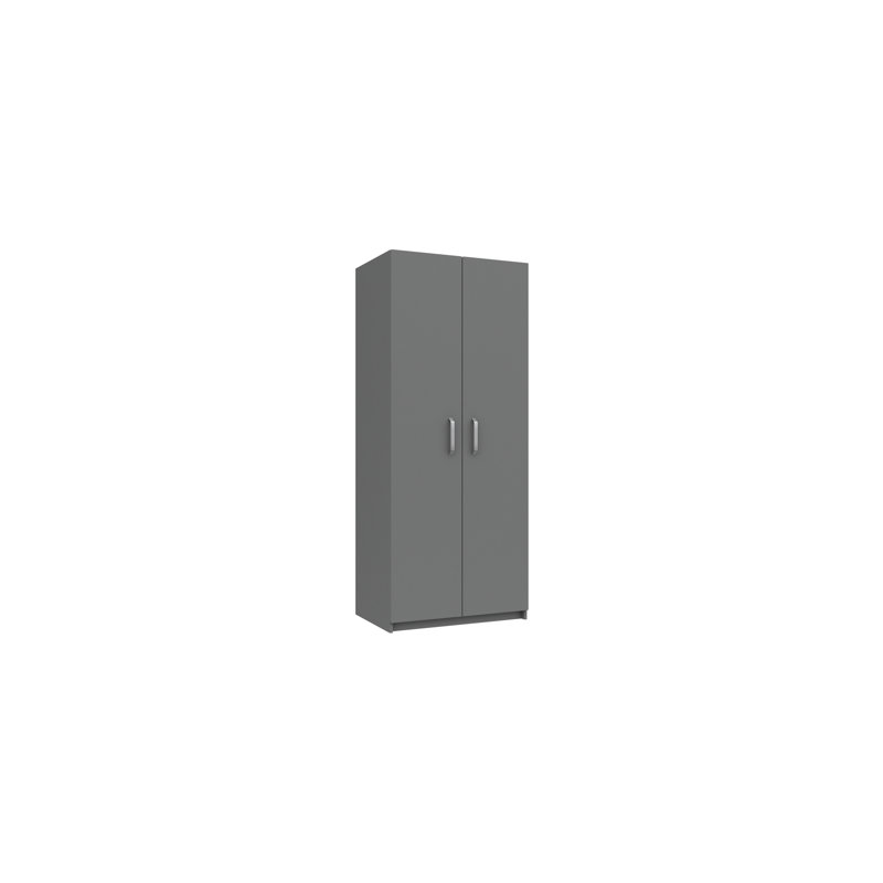 Narvaez 2 Door Manufactured Wood Wardrobe, Dust Grey Gloss