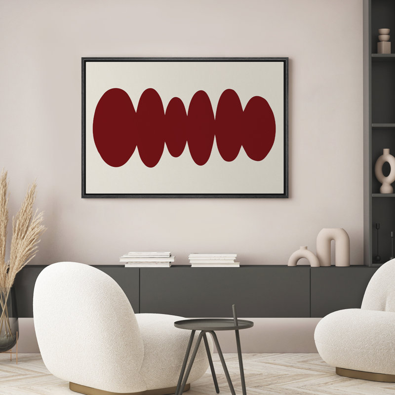 Reproduction d'art sur toile encadrée - Mid Century Colorblocks, œuvre d'art abstraite, salon, décor moderne, Noir