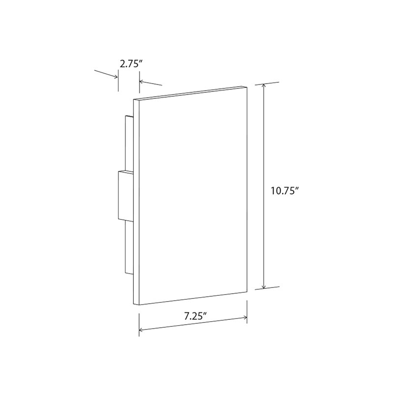 Tersus Solid Wood LED Flush Mounted Sconce, 2700K, Brushed Aluminum
