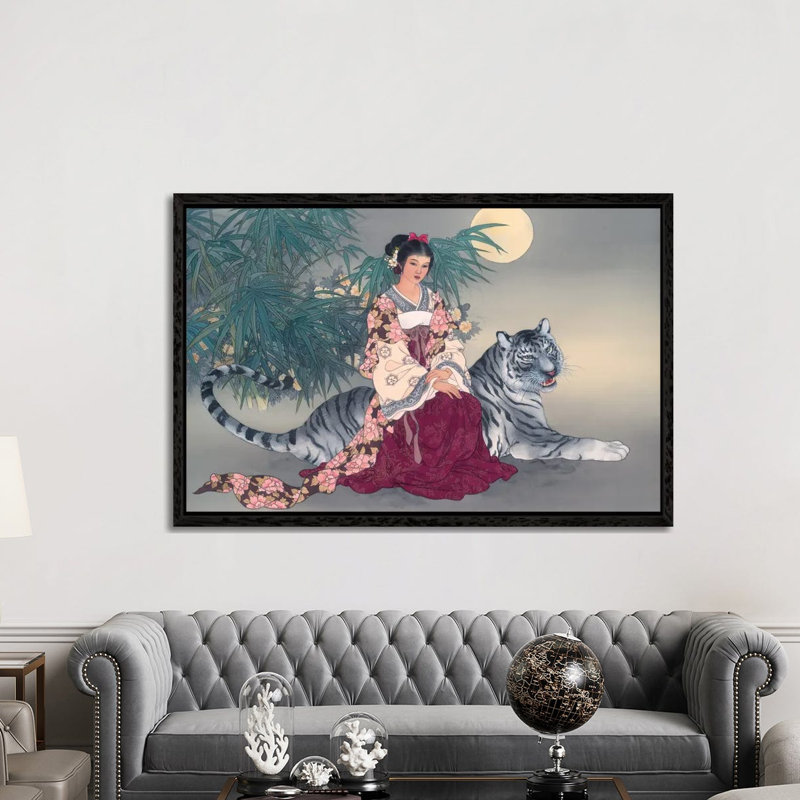 Spiritual Journey - Painting on Canvas, 152.5 cm H x 101.5 cm W, Black Framed