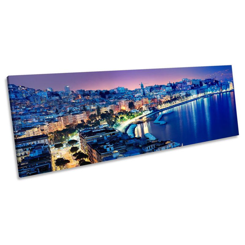 Naples City Skyline Italy by Unknow - Wrapped Canvas Panoramic Print, 40.64cm H x 121.92cm W x 2cm D