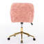 Chaise de bureau rose avec base en métal doré, construction robuste pour étudier la chaise de base, rose, large