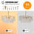 23.6" 6-Light Modern Gold Double-Layer Glass Chandelier
