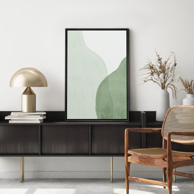 Forme Mid-Century «formes abstraites géométriques superposées vert foncé» sur