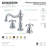 Kingston Brass French Country Two-Handle 3-Hole Deck Mount Widespread Bathroom Faucet with Brass Pop-Up Drain-12624498