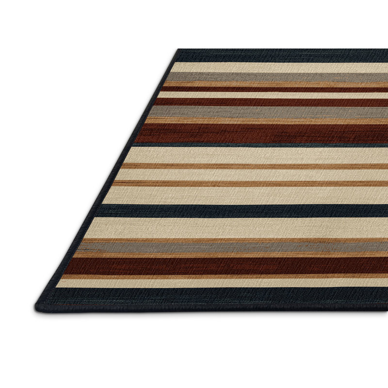 Washable Canyon Cream Striped Area Rug, Rectangle 5' x 8'