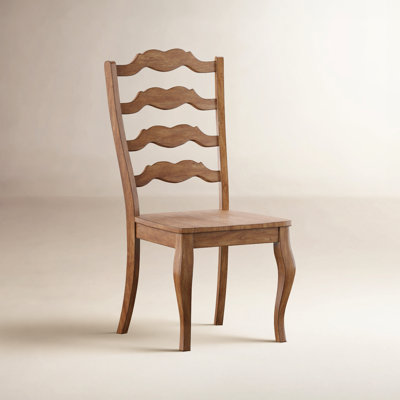 Chaise d'appoint en bois massif avec dossier en échelle Fortville