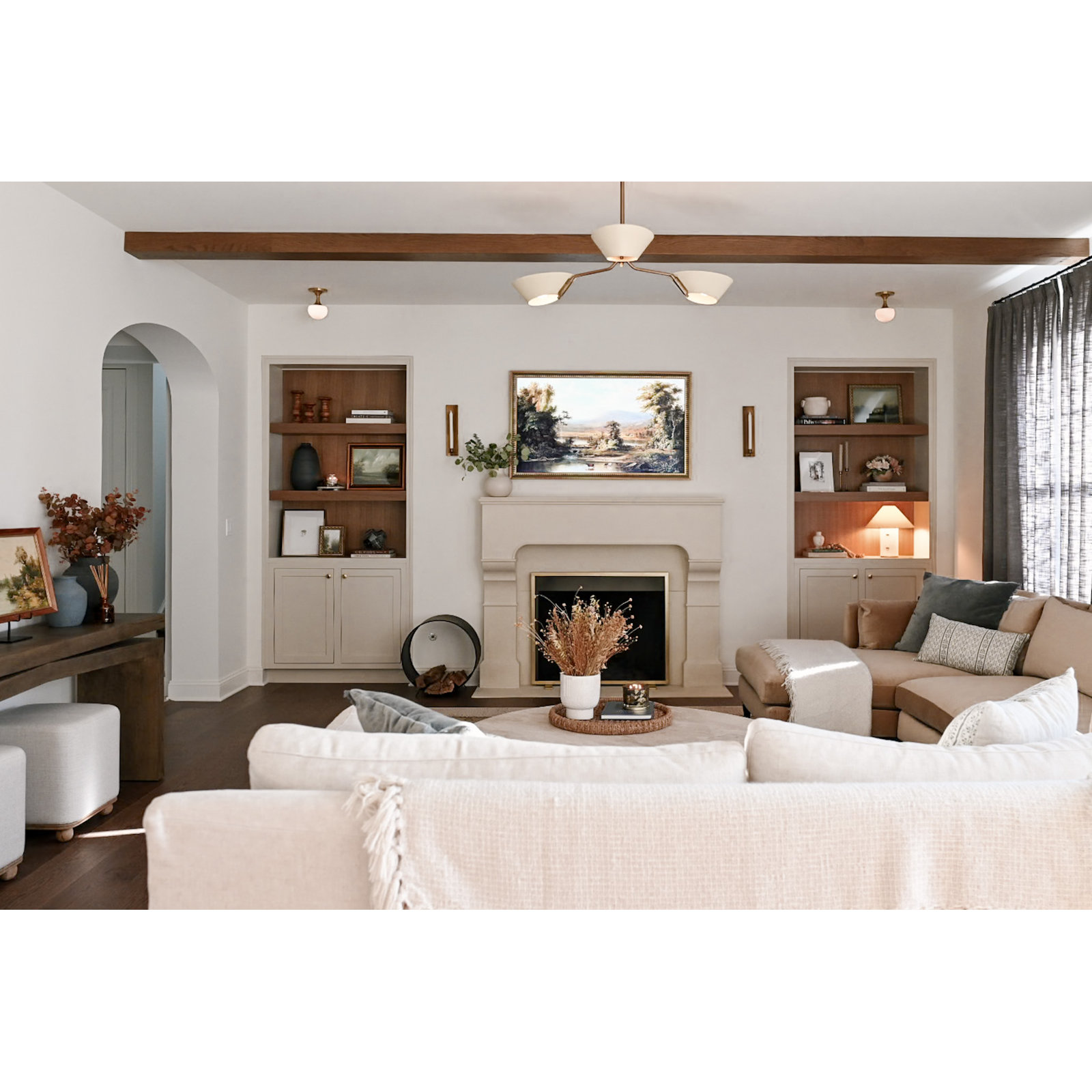 Sacramento 3 Light Chandelier, Beige