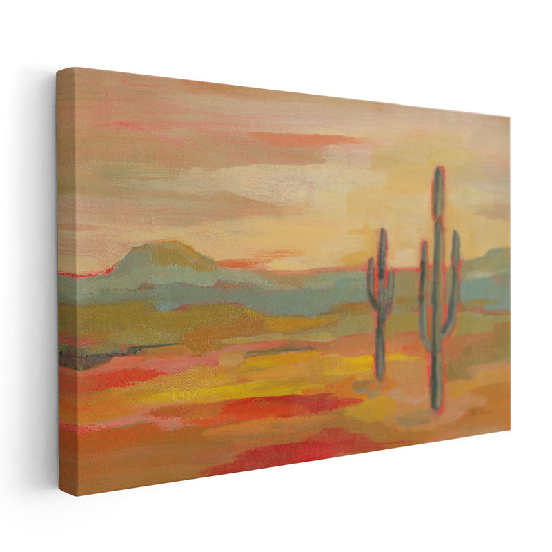 Cactus, reproduction d'art | Art mural paysage désertique | Désert Saguaro, H 40 po x l 60 po