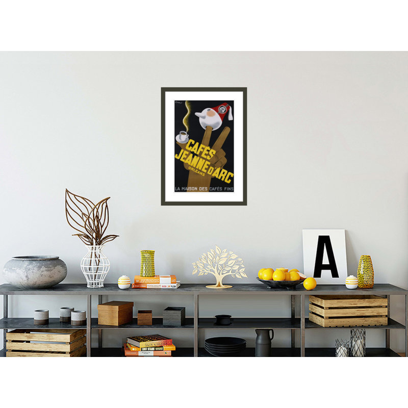 «Cafes Jeanne d'Arc» par Carl Chew, impression giclée encadrée, H 29,5 po x l 21,42 po