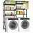 Over Washer And Dryer Storage Shelf With Hanger Rods, 6-tier Laundry Room Organizer With Adjustable Shelves, Space Saving Drying Rack For Laundry Room And Bathroom-121390152-121390156