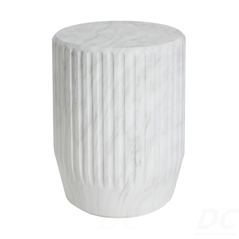 Table d'appoint d'extérieur sculptée Cicci, blanc, table