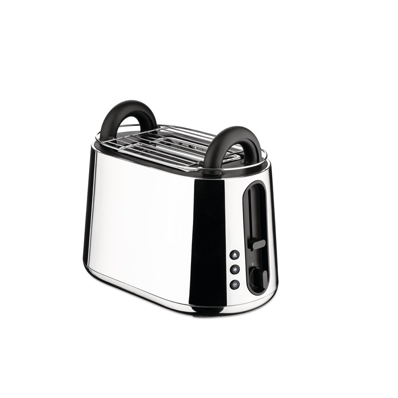 Toru Stainless Steel 2-Slice Retro Toaster with Crumb Tray