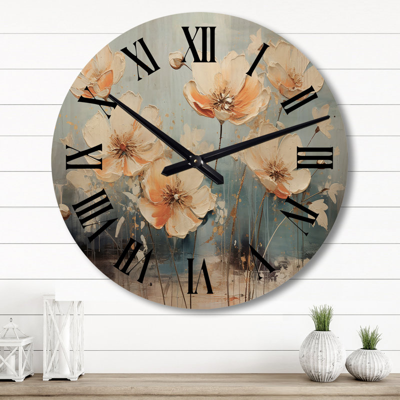 Horloge murale Teal Buttercups, Grand