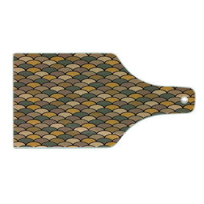 Ambesonne Aboriginal Tempered Glass Cutting Board Rounds in Earth Tones Multicolor