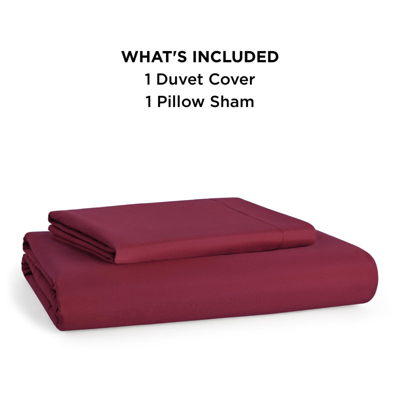 Polyester Standard Duvet Cover Set GentleSoft™️, Burgundy, Queen Duvet Cover + 2 Queen Shams