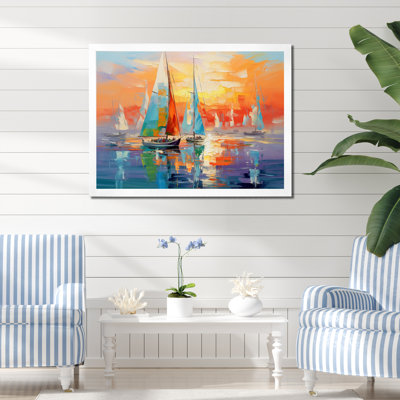 Sailboat Abstract Coastal Symphony II - Boat Sailing Wall Art