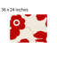 Tapis de bain rouge à motif floral abstrait, 36 x 24