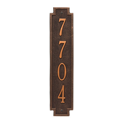 Windsor Personalized Vertical 4-Line Wall Address Plaque