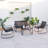 Ebern Designs 8 Pcs Patio Rocking Rocking Chairs & Loveseat With Glass-top Table Outdoor