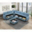 Repose-pieds de rangement pour meubles de salon en bois massif capitonné bleu confort moderne 1pc