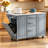 Rolling Kitchen Island Cart with Drop Leaf Countertop, Hidden Trash Compartment & Pull-Out Storage Organizer-129521285