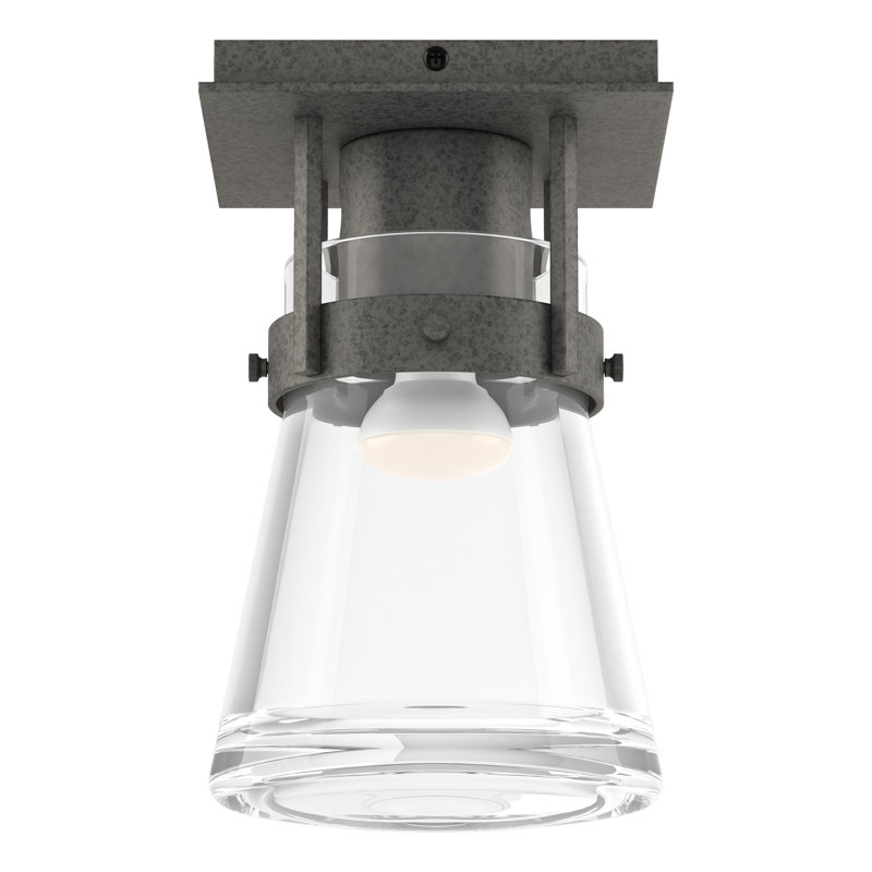 Erlenmeyer 1 - Light 6.1" Simple Cone Semi Flush Mount, Natural Iron