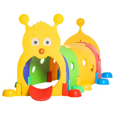 Tunnel pour enfants QABA Chenille, escalade et rampement intérieur extérieur, équipement de jeu pour tout-petits 3-6, 4 sections, pour garderie, préscolaire, aire de jeux