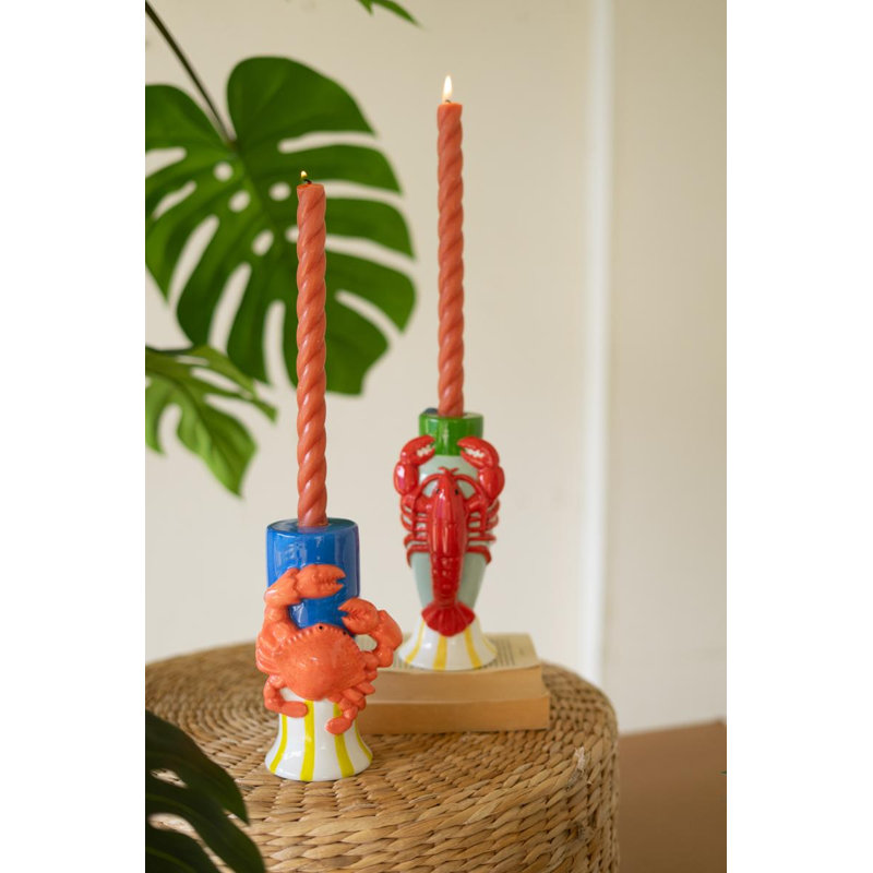 ENSEMBLE DE DEUX PORTE-BOUGIE EN CÉRAMIQUE