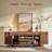 70" Modern Farmhouse Wooden Tv Stand, Media Console With Closed Storage Cabinets-55285528