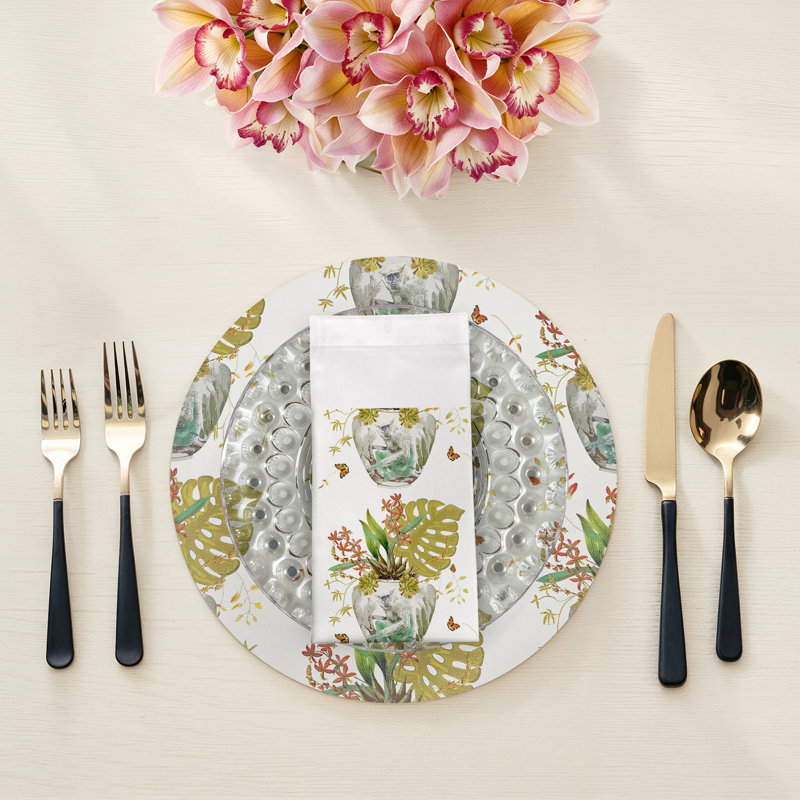 Monkey Jungle Cotton Sateen Dinner Napkins, Dijon