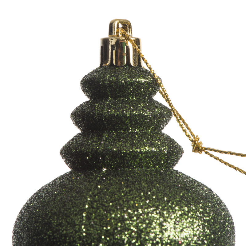 7" 4-Finish Finial Ornament, Moss Green