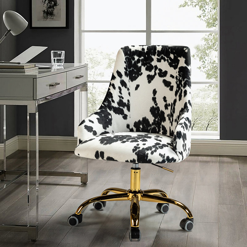 Chaise de bureau en tissu imprimé