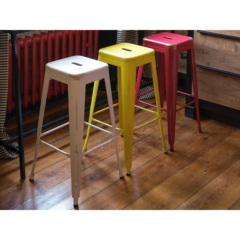 Iowa Park Counter Stool with Metal Frame, White