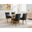 Chaises de salle à manger rembourrées avec pieds en plaqué or Liora Modern Glam Chenille-115762701