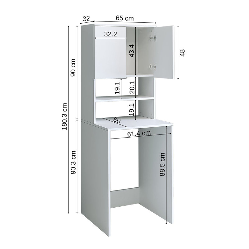 Manufactured Wood Laundry Room Organiser, White