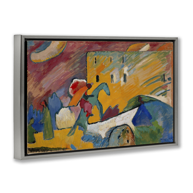 Toile flottante classique Kandinsky par One1000Paintings, Cadre flottant gris lustré, H 21 po x l 31 po