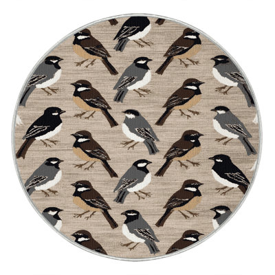 Washable Dark eyed Junco Birds Area Rug