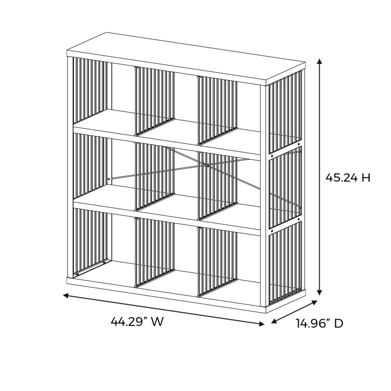 45.24'' H x 44.29'' W Steel Frame 9-Cube Bookcase, Wheat
