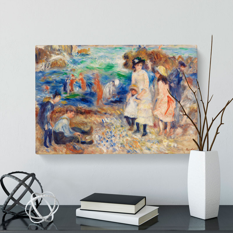 Children on the Seashore by Pierre-Auguste Renoir - Wrapped Canvas, 40cm H x 60cm W x 3cm D
