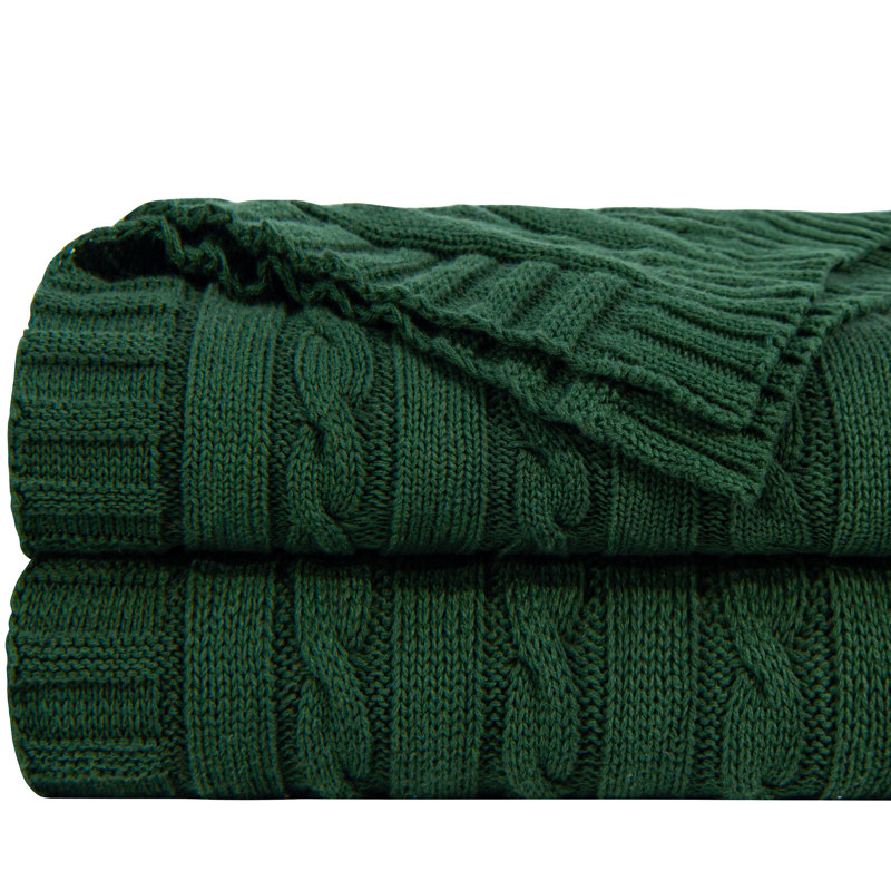 Couverture tricotée 100% pur coton, couverture tricotée douce et chaude, lavable à la machine, utilisation intérieure et extérieure