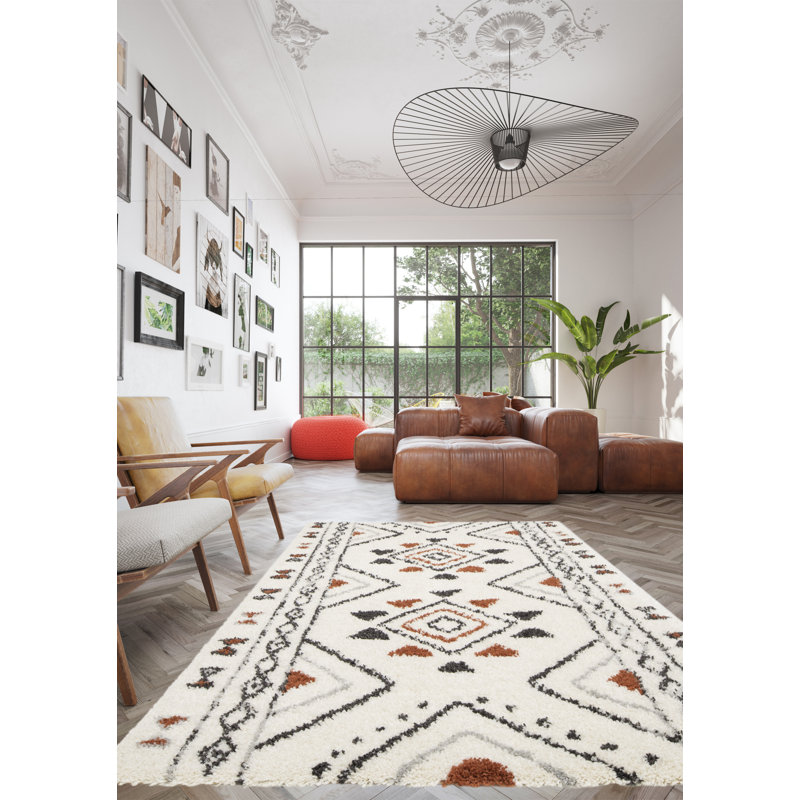 Chavez Abstract Shag Area Rug, Rectangle 160 x 230cm