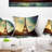 Paris Eiffel TowerRetro Style - Cityscape Printed Pillow-29862219-29862223