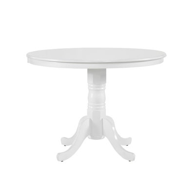 White Finish Round Dining Table 1Pc Farmhouse Style Wooden Furniture Casual Dining Kitchen Breakfast Nook