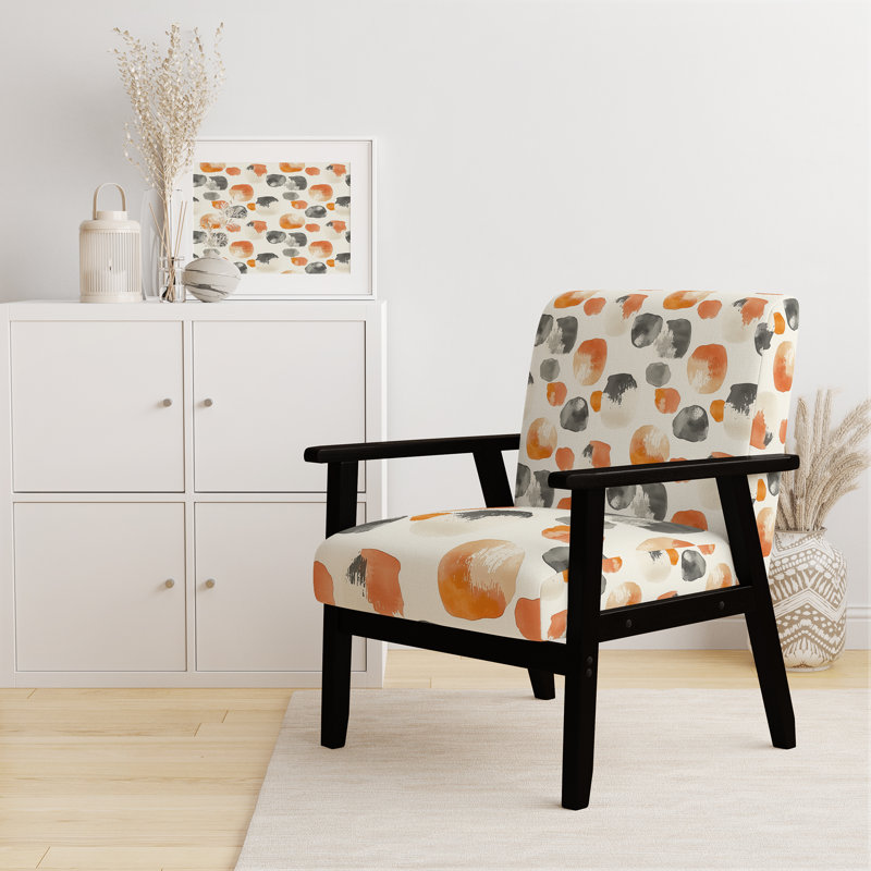 Chaise rembourrée Modern, Accoudoirs carrés noirs