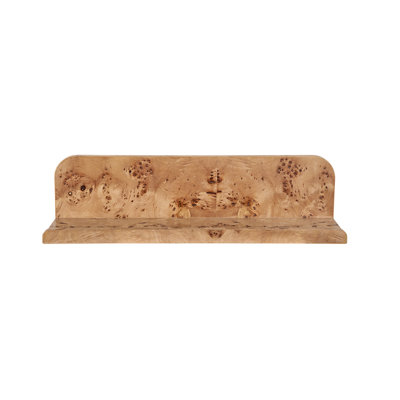 Burl Wood Floating Wall Shelf, Brown