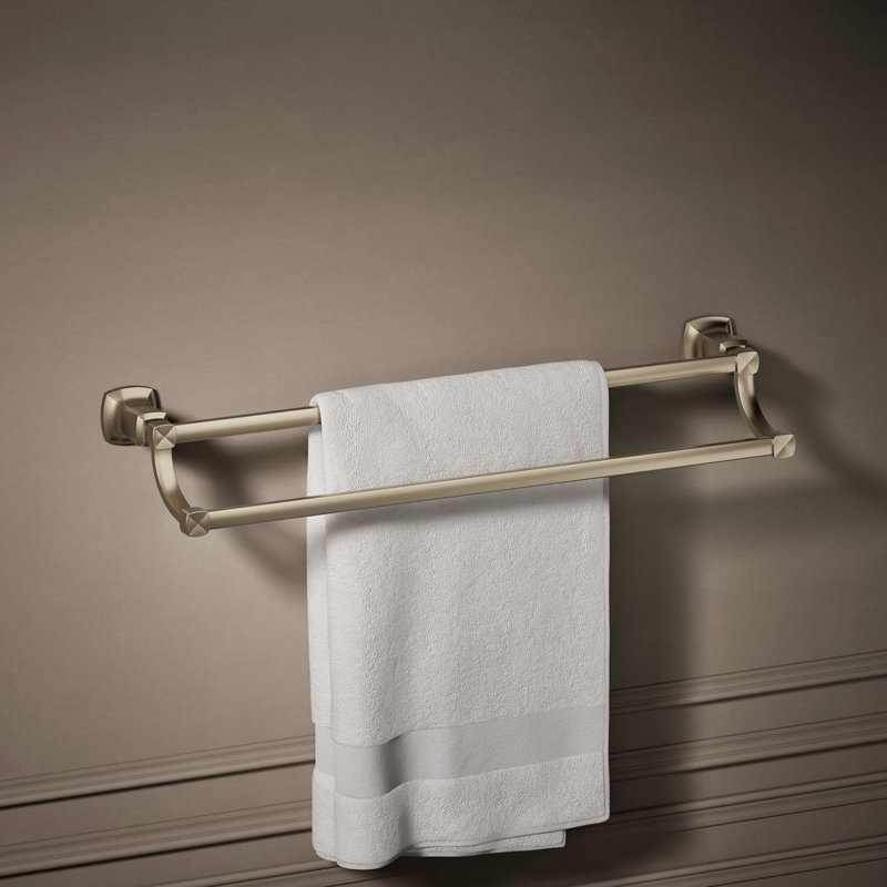 Margaux® Double 24" Wall Mounted Towel Bar, Vibrant Brushed Bronze